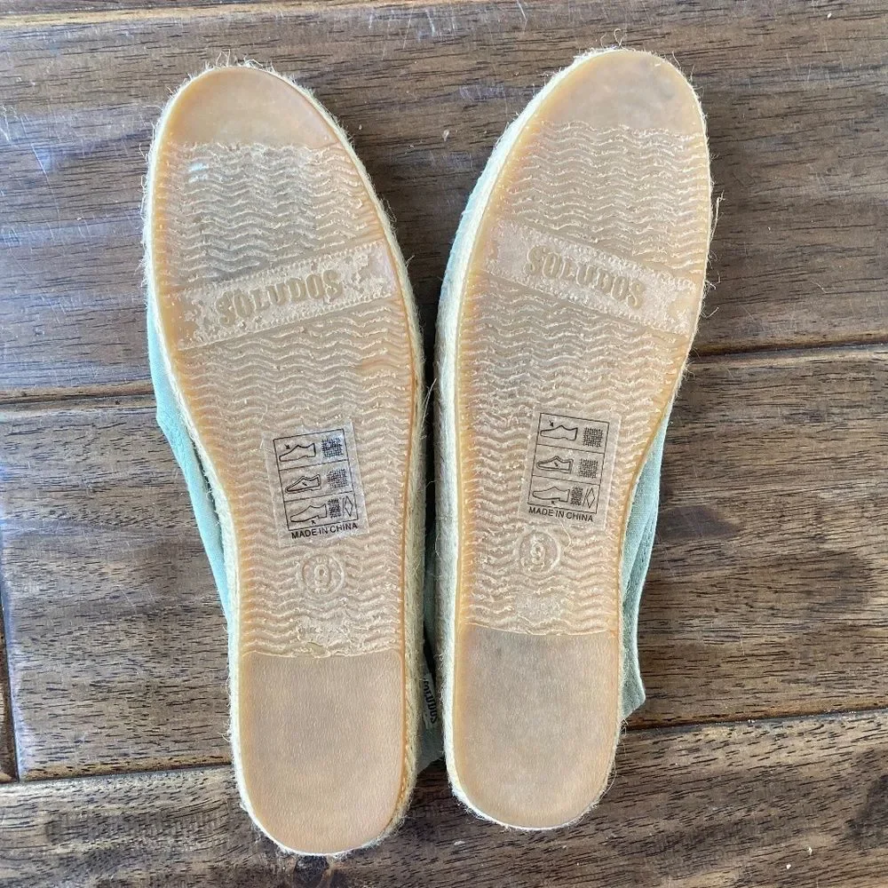 Soludos Chambray Watermelon Smoking Slippers Espadrille Size 9